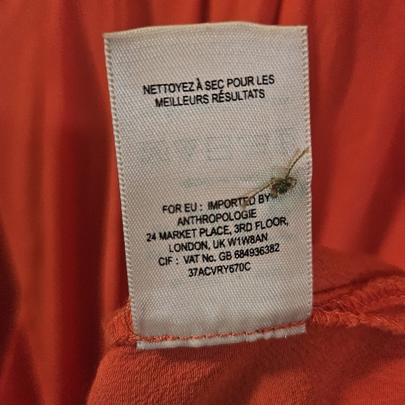 Medium Anthropologie Edme & Esyllte  Coral 3/4 Sleeve Tunic Dress - Picture 5 of 8